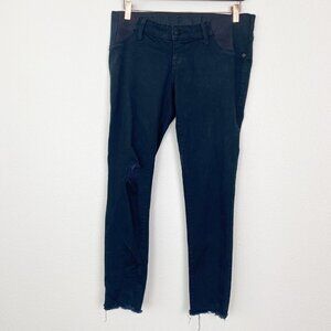 Isabel Maternity Womens 4 Black Side Panel Distressed Skinny Jeans